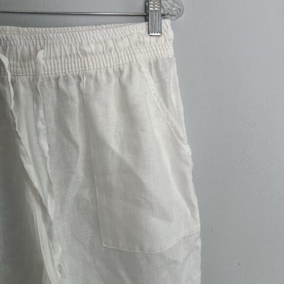 Sigrid Olsen Womens Linen Pull On Pants White Sz M Wide Leg Boho Vacation Beach - Picture 5 of 12